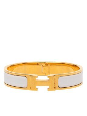 Hermes Click PM Bracelet Gold White Plated